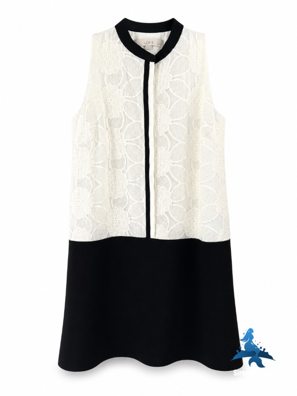 1313 LOFT Sleeveless Lace Panel Blouse – SP – Black White (Ivory) - Picture 1 of 16